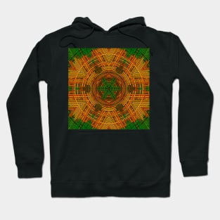 Weave Mandala Yellow Orange and Green Hoodie